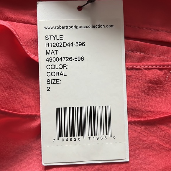 NWT: Robert Rodriguez: Coral Grecian Maxi Dress - Picture 13 of 16